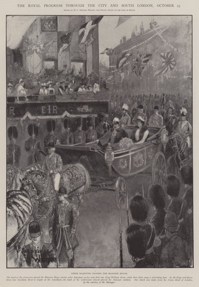 The Royal Progress through the City and South London, 25 October by Henry Charles Seppings Wright